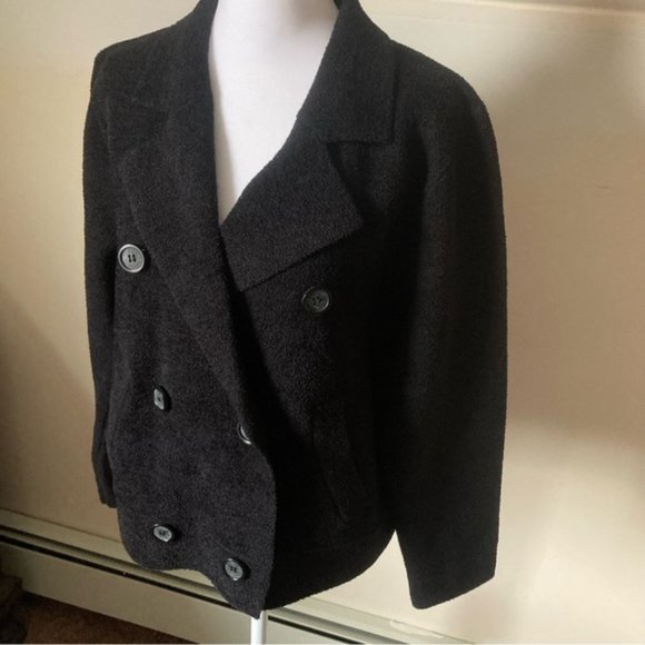 Magaschoni Black Soft Button Up Jacket size Medium